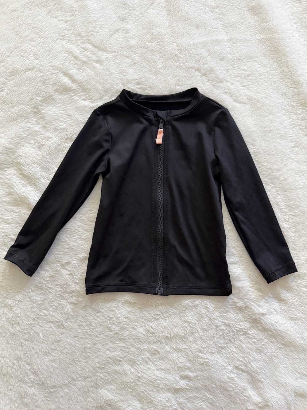 Cat & Jack Long Sleeve Full Zip Rashguard Swim Shirt Black Size 3T Unisex